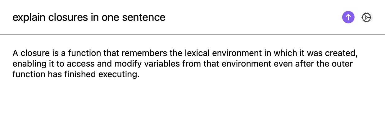 explain closures in one sentence → clean definition of a closure