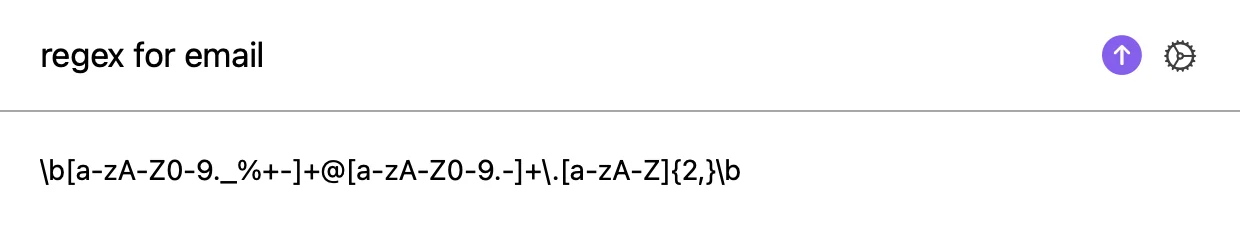 regex for email → working regex pattern